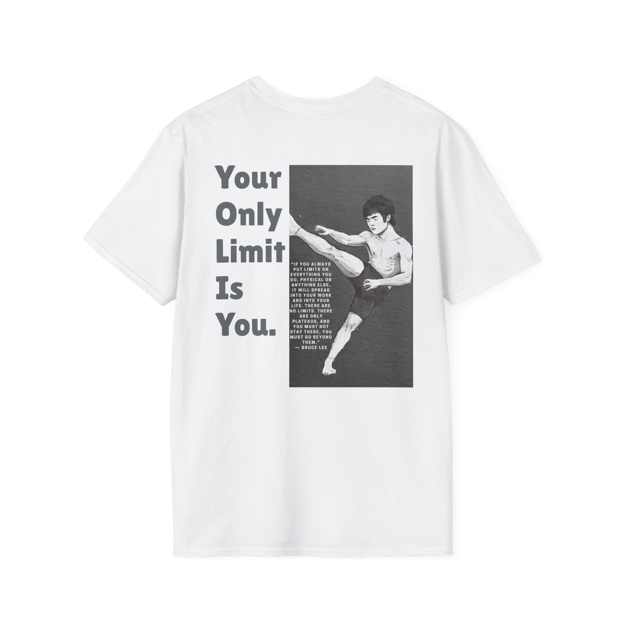 WHITE T-Shirt: Bruce Lee "There Are No Limits"