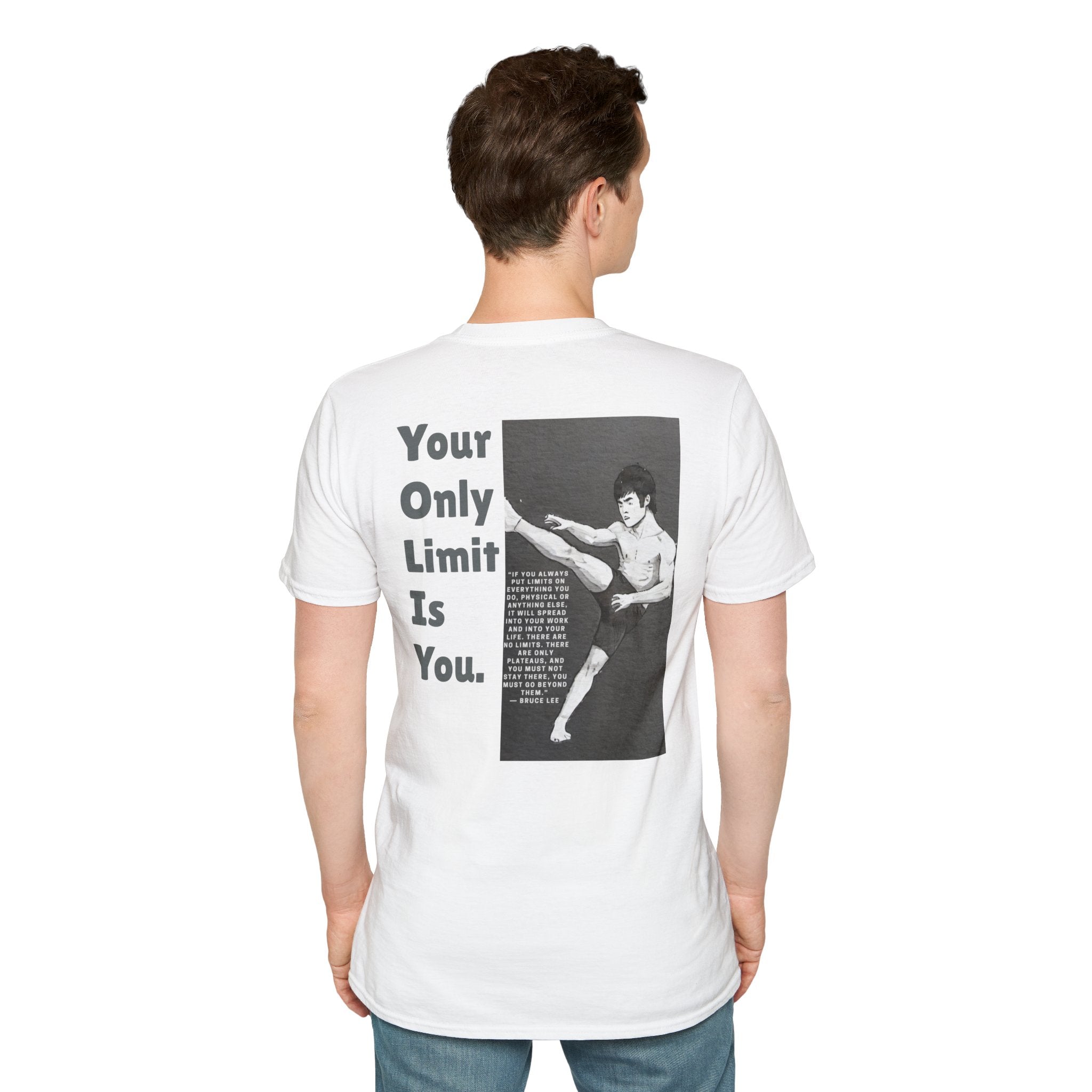 WHITE T-Shirt: Bruce Lee "There Are No Limits"